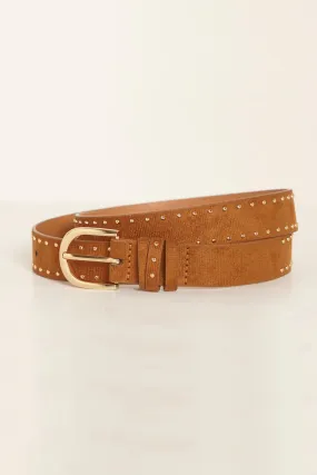 Rosette Stud Belt - Tan