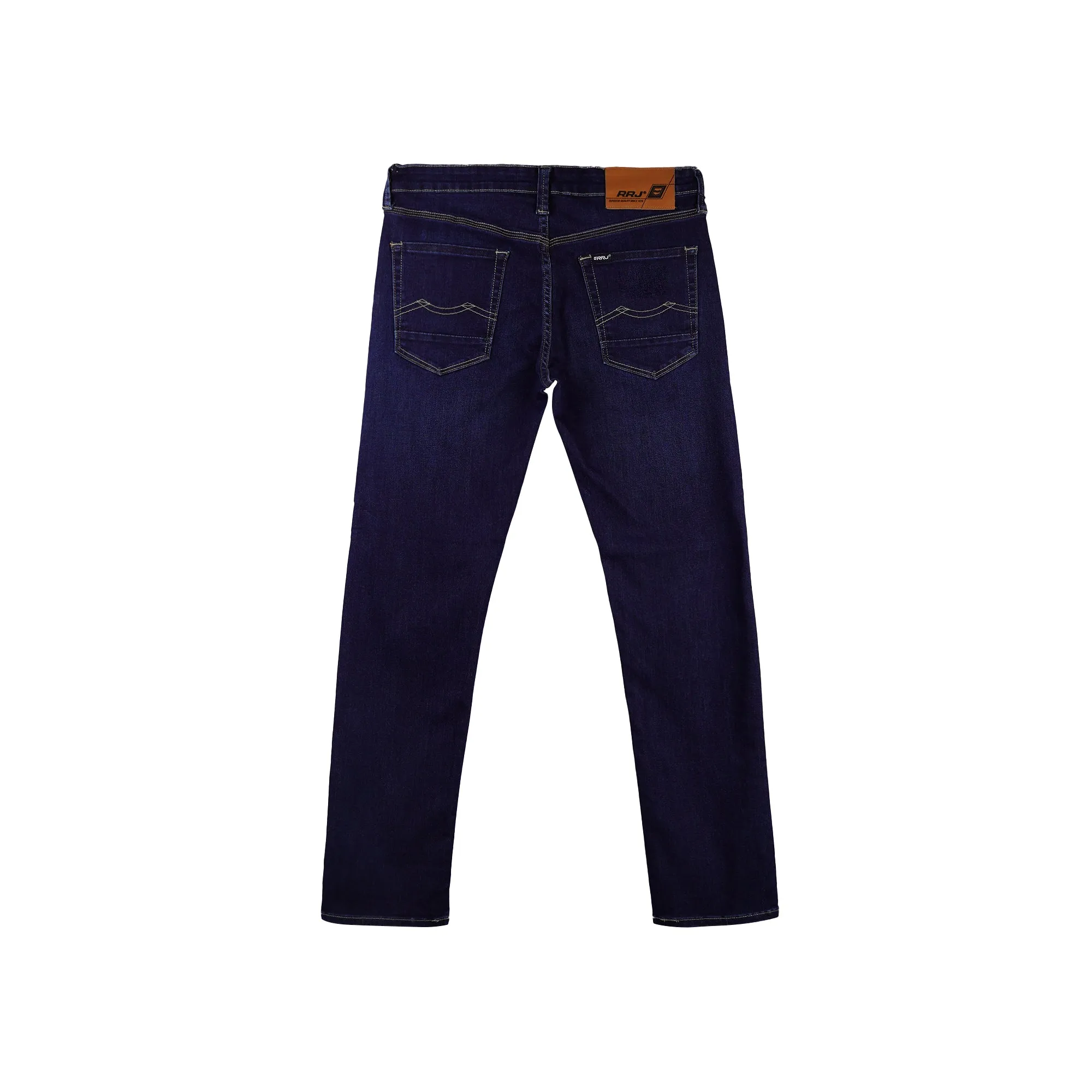 RRJ Men's Basic Denim Pants Superskinny Fitting Mid-Rise Extreme with Details Fabric 172141 (Dark Shade)