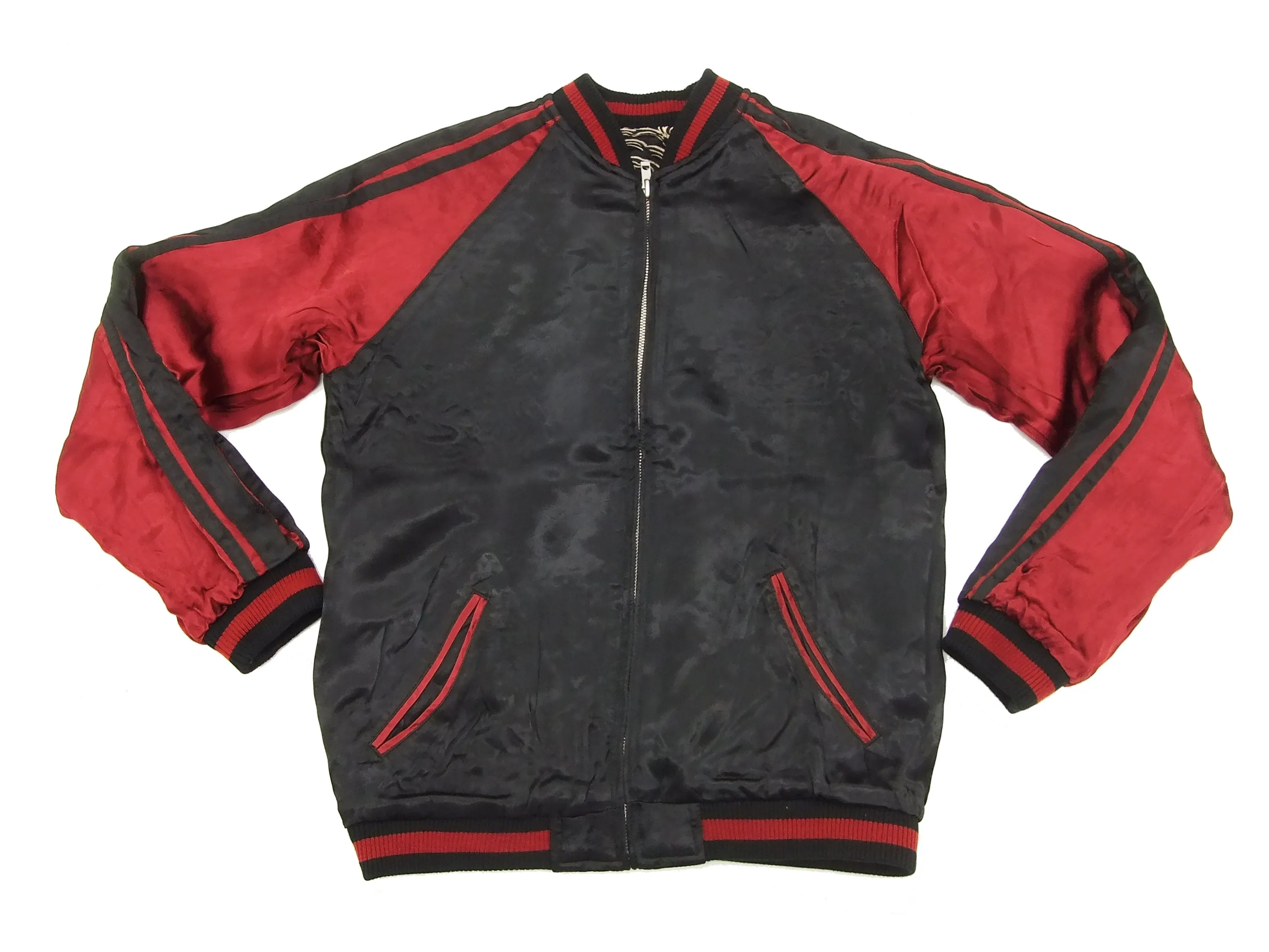 SATORI Japanese Souvenir Jacket Dragon Men's Sukajan GSJR-001 Black/Wine