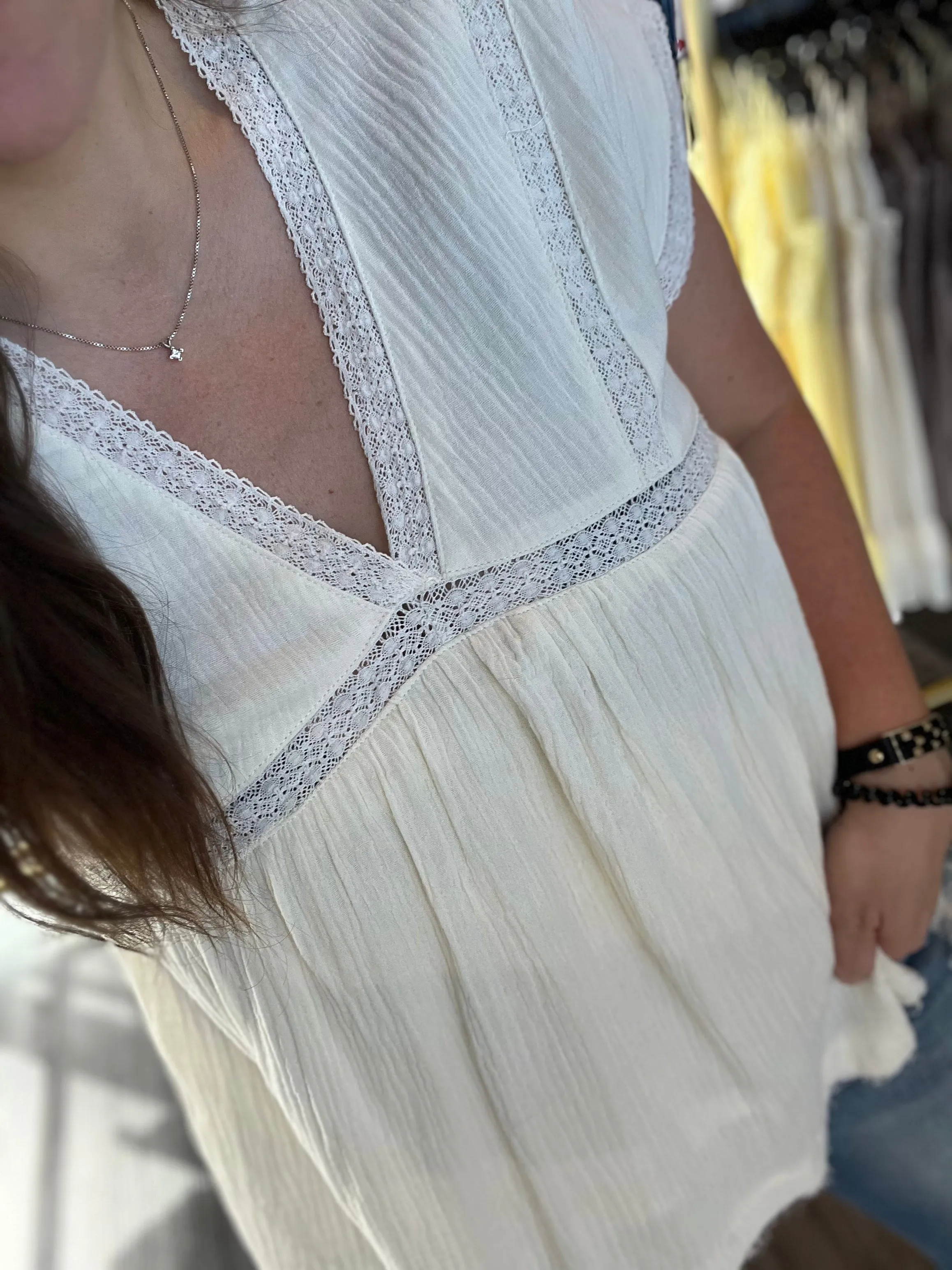 Sienna Lace Accent Top (Buttercream)