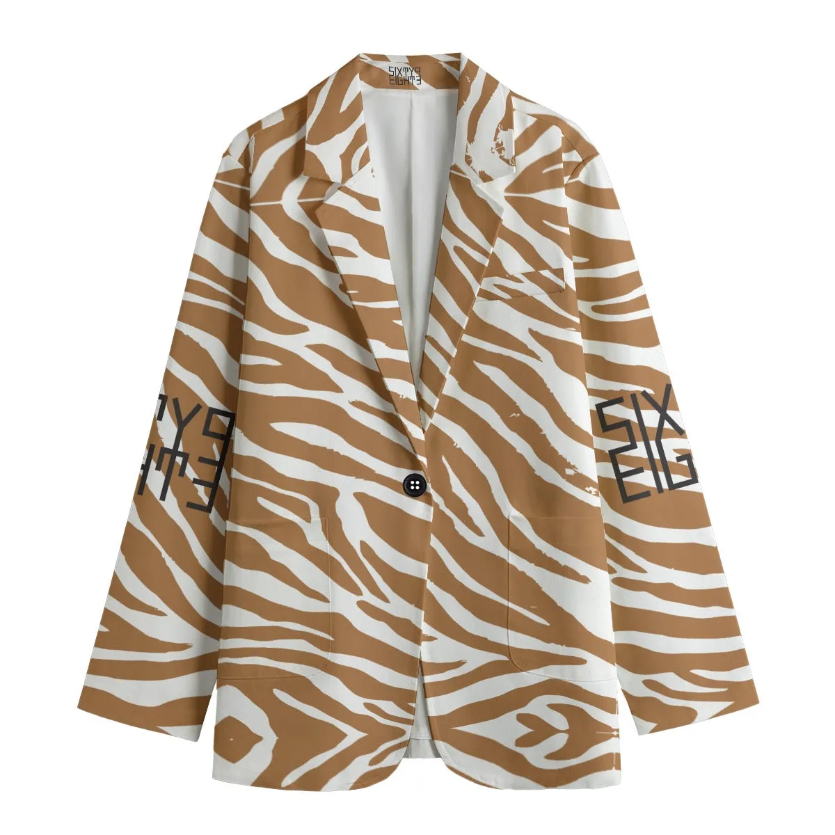Sixty Eight 93 Logo Black Women's Leisure Blazer #14