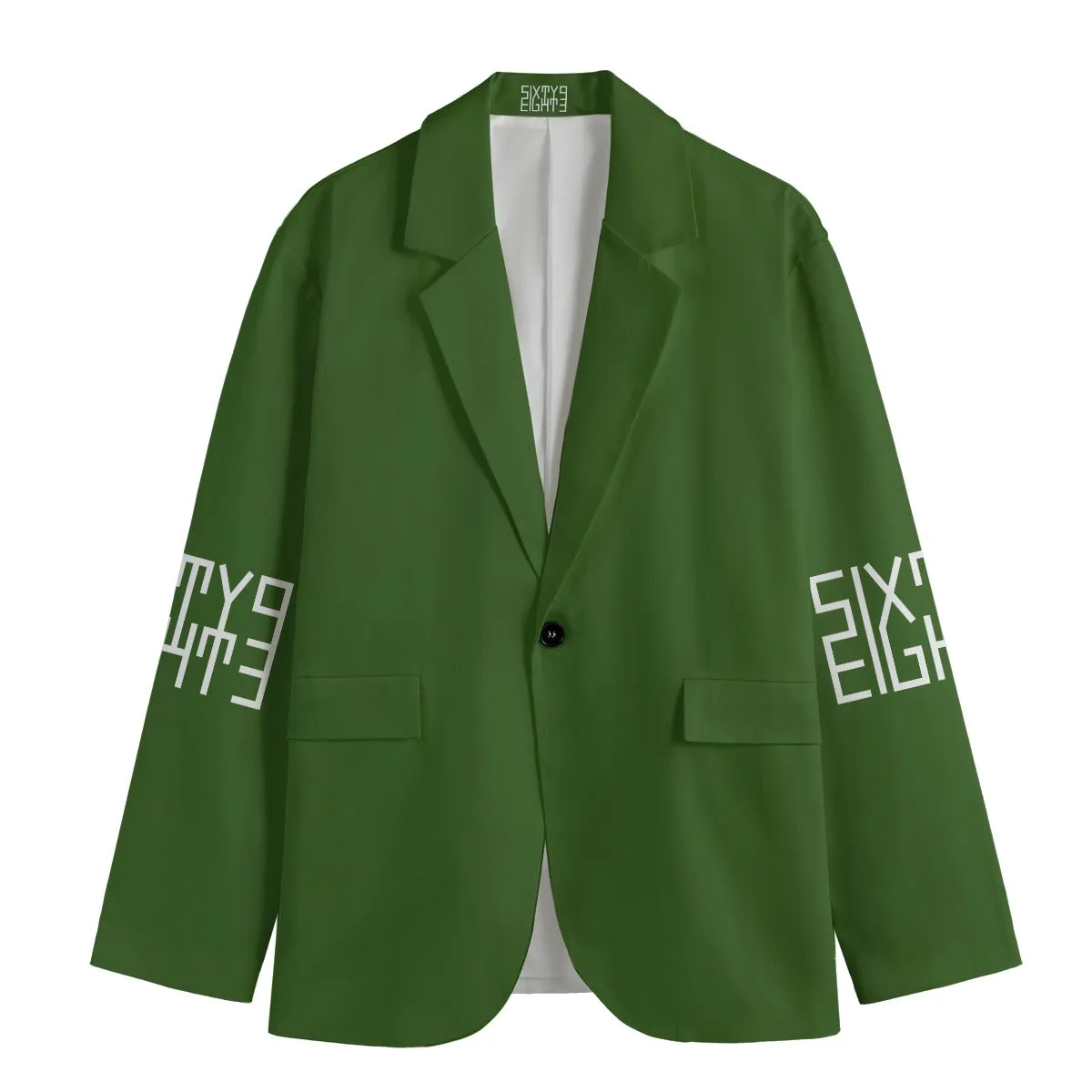 Sixty Eight 93 Logo White Men's Casual Flat Lapel Collar Blazer #25