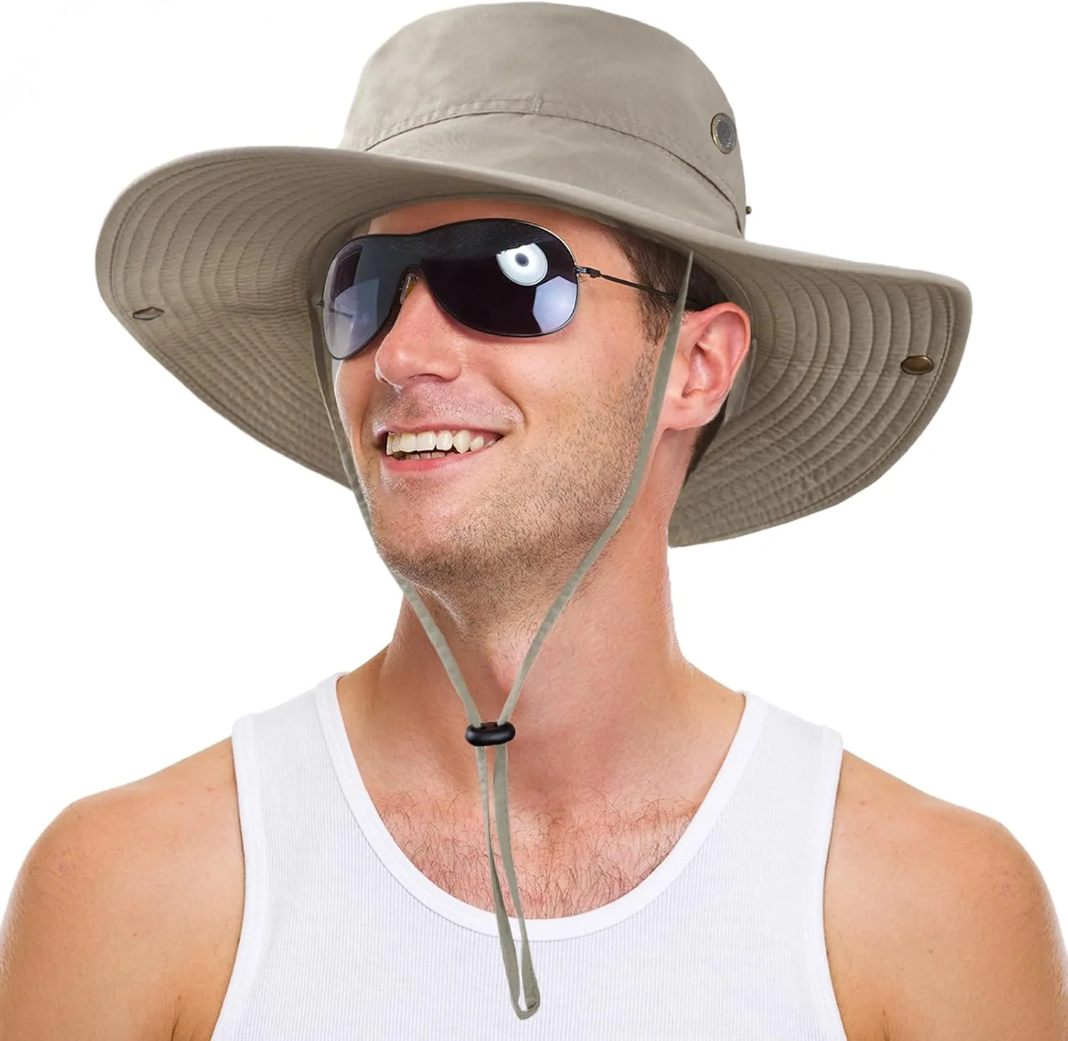Sun Hat for Men Women UPF 50  Fishing Hat Wide Brim Bucket Hat with UV Protection Summer Hat for Hiking, Beach, Safari