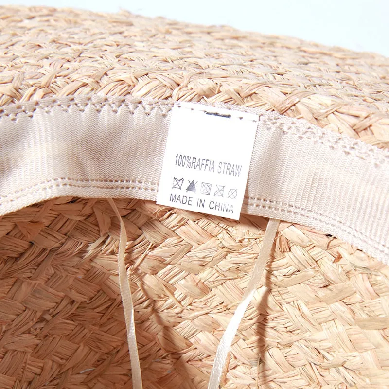 Sun Hats for Women - Wide Brim Fedora Raffia Straw Hat - British Top Beach Hats for Summer Vacation