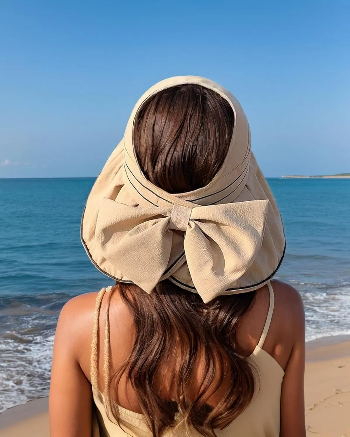 Sun Visor Hats for Women Wide Brim UV Protection Packable Foldable Floppy Beach Hat Ponytail for Travel Summer
