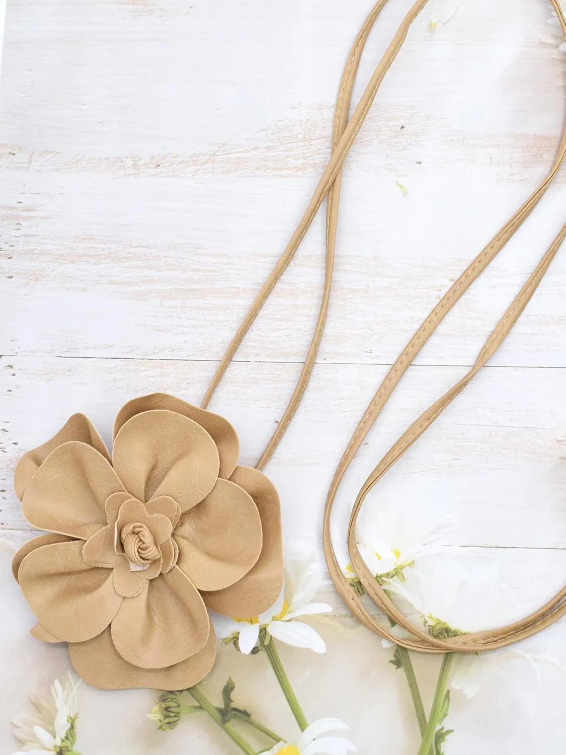 TeeYee Women Girls Big Decor Flower Waist Chain/Rope/Belt For Wedding Dress Female Waistband Skinny Belt