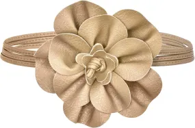 TeeYee Women Girls Big Decor Flower Waist Chain/Rope/Belt For Wedding Dress Female Waistband Skinny Belt