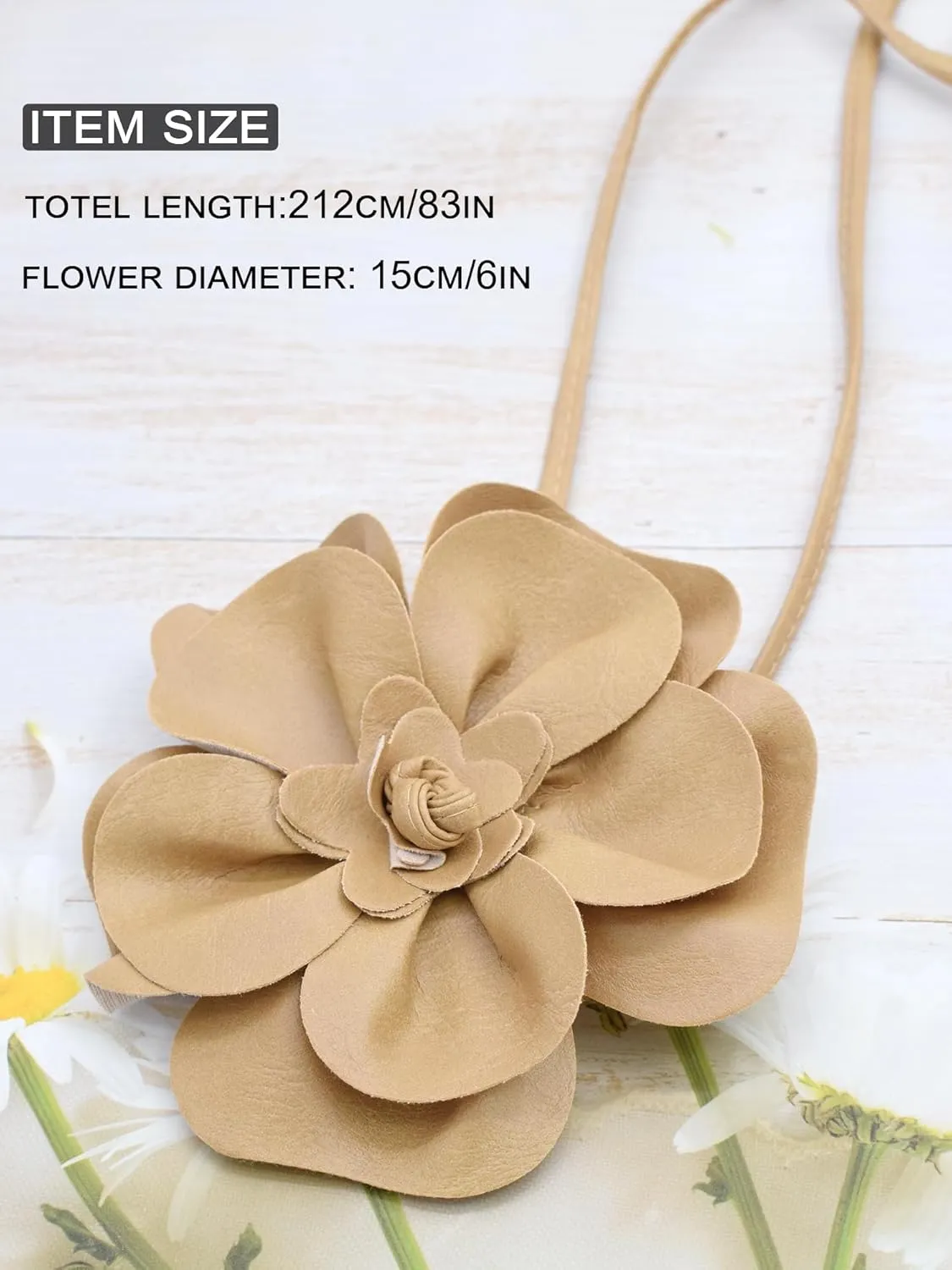 TeeYee Women Girls Big Decor Flower Waist Chain/Rope/Belt For Wedding Dress Female Waistband Skinny Belt
