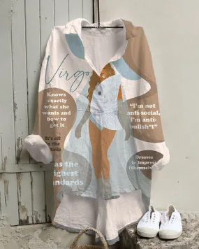 Virgo Girly Season Irregular Leisure Tunic