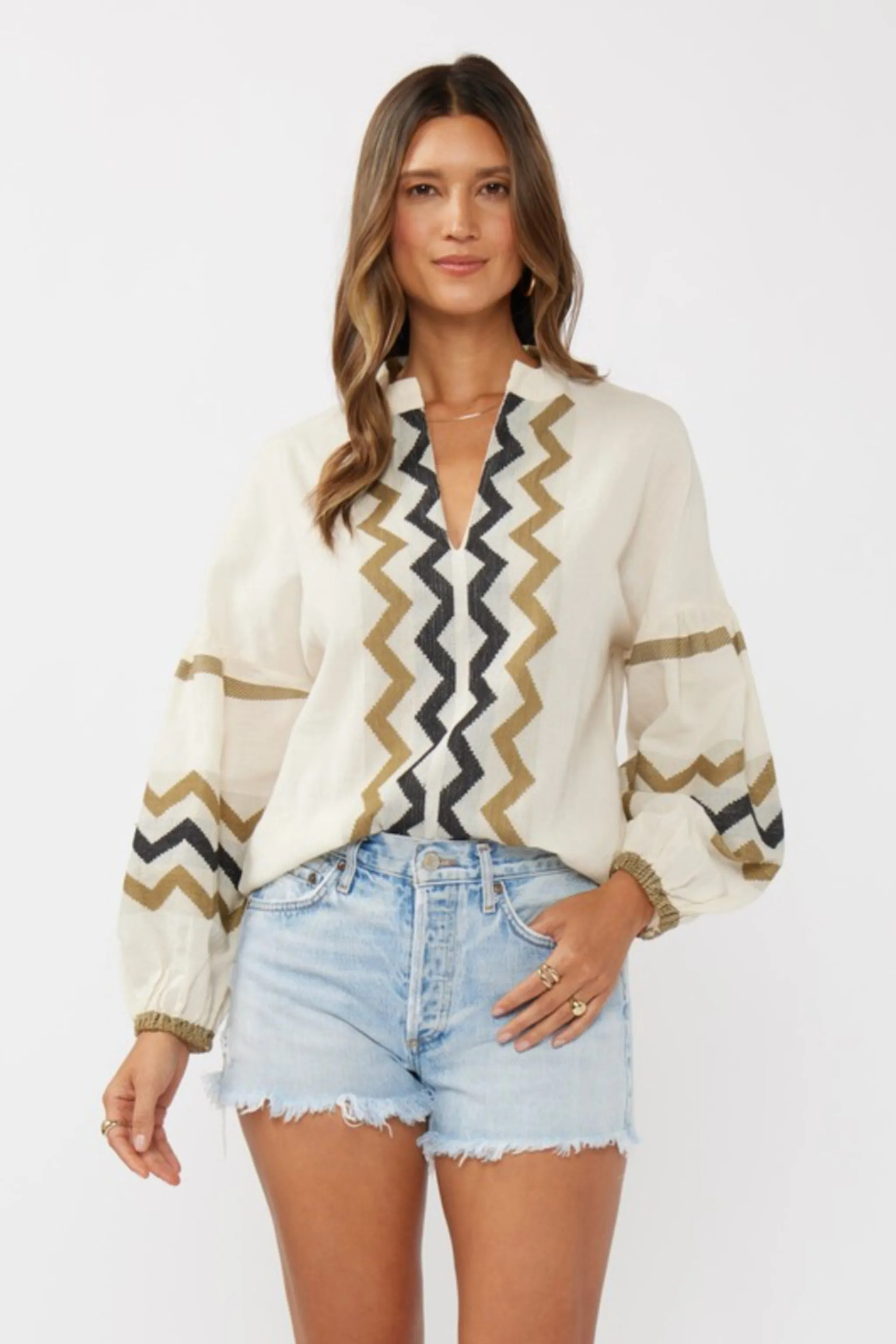 Waitlist 2/26 ♥ Dorothy Long Sleeve Jacquard Top Natural