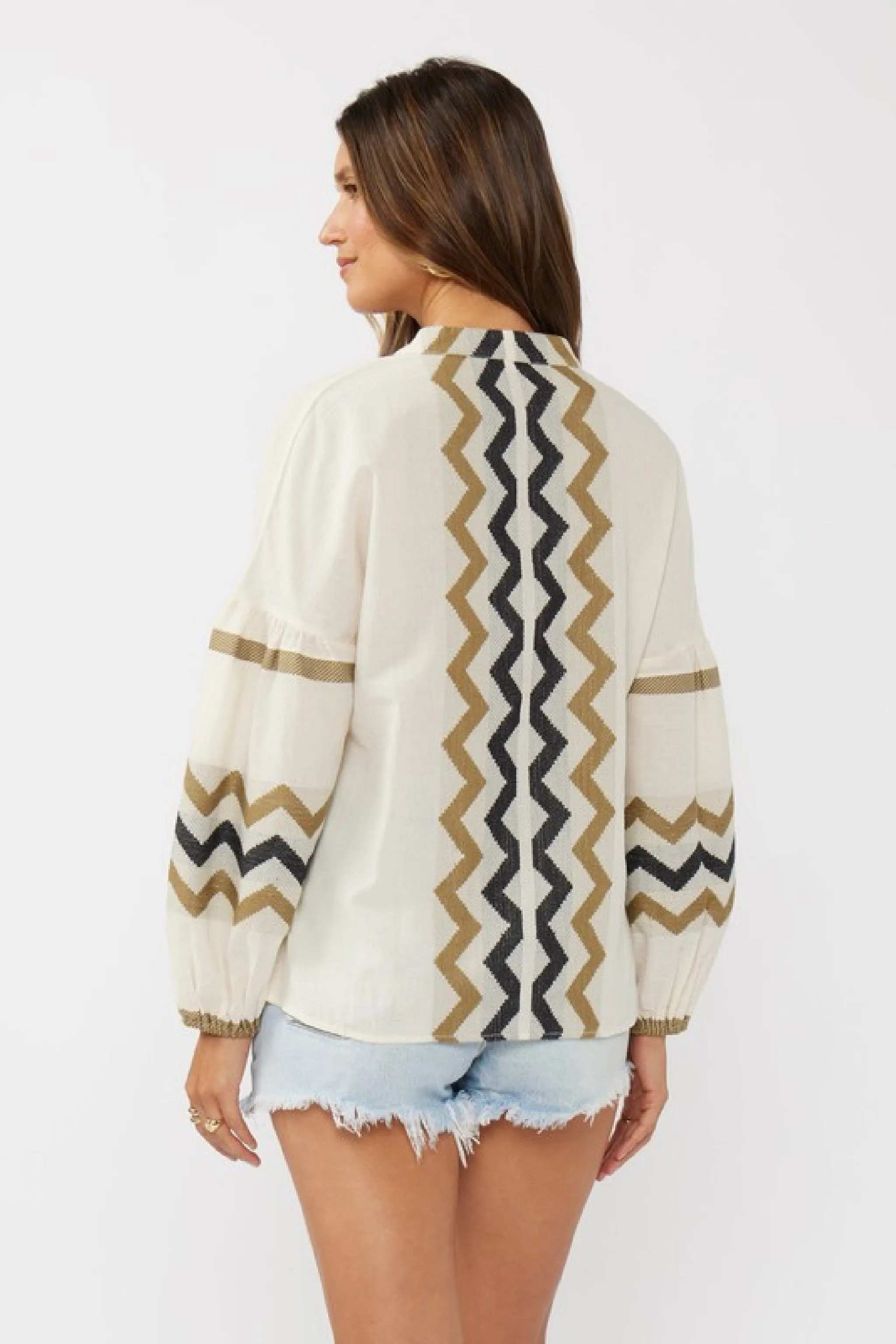 Waitlist 2/26 ♥ Dorothy Long Sleeve Jacquard Top Natural