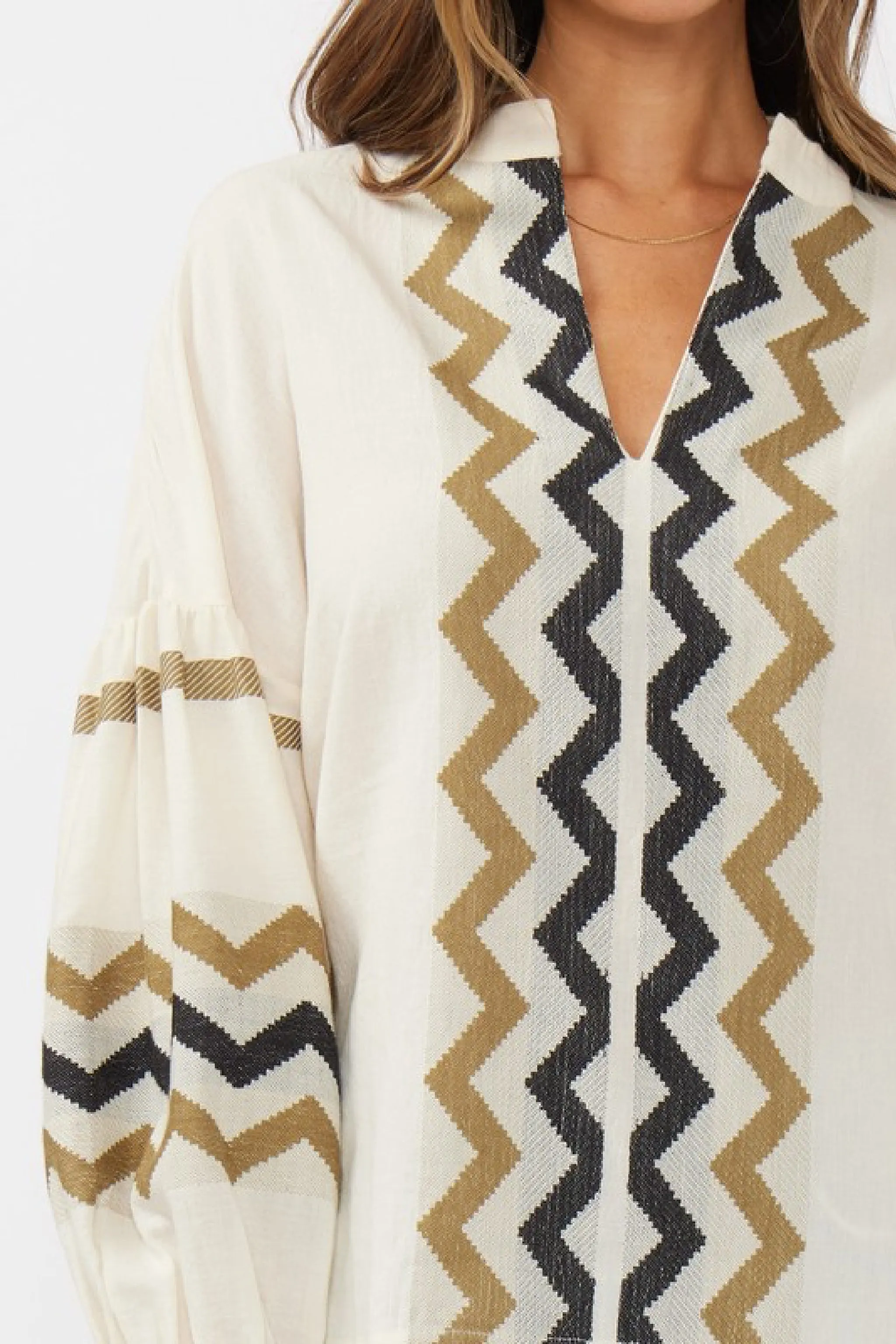 Waitlist 2/26 ♥ Dorothy Long Sleeve Jacquard Top Natural
