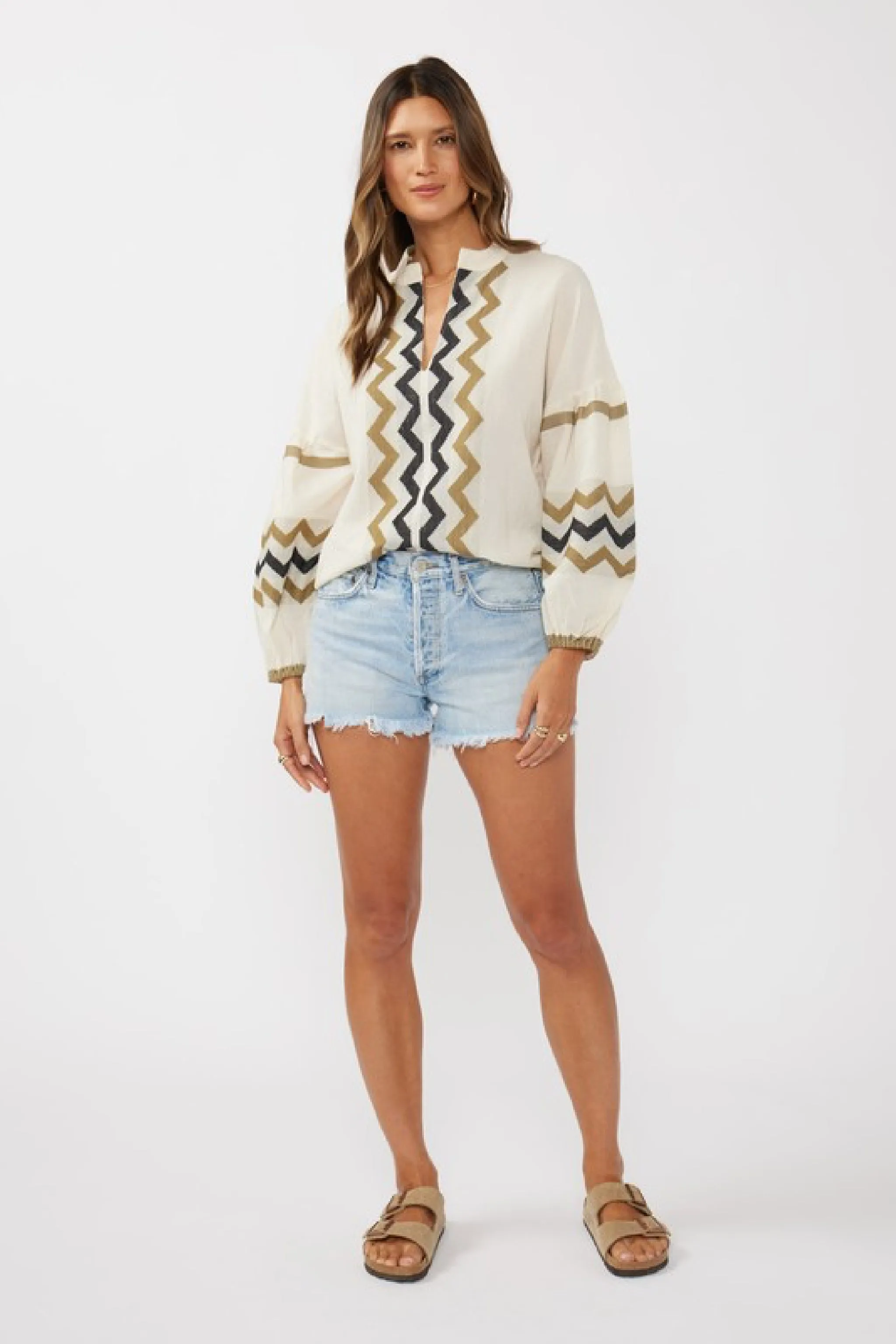 Waitlist 2/26 ♥ Dorothy Long Sleeve Jacquard Top Natural