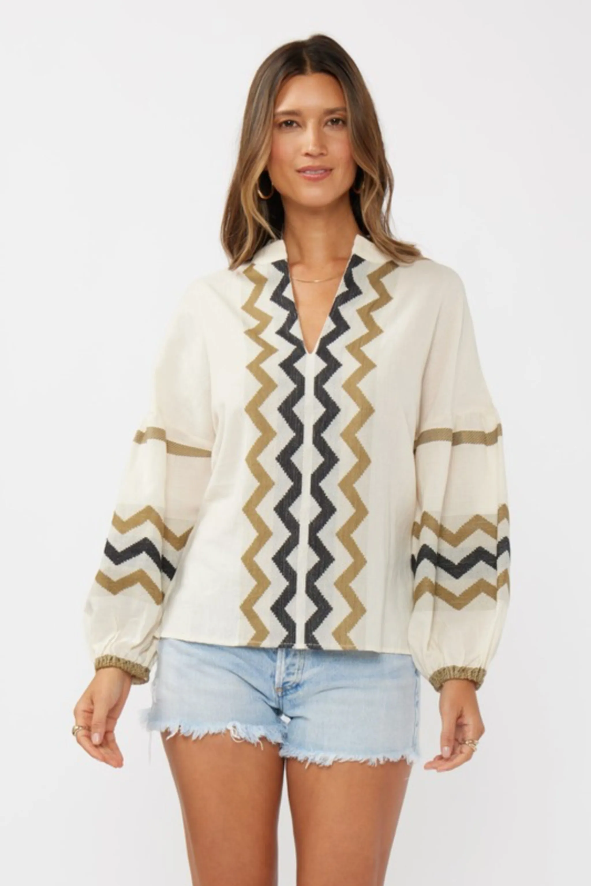 Waitlist 2/26 ♥ Dorothy Long Sleeve Jacquard Top Natural