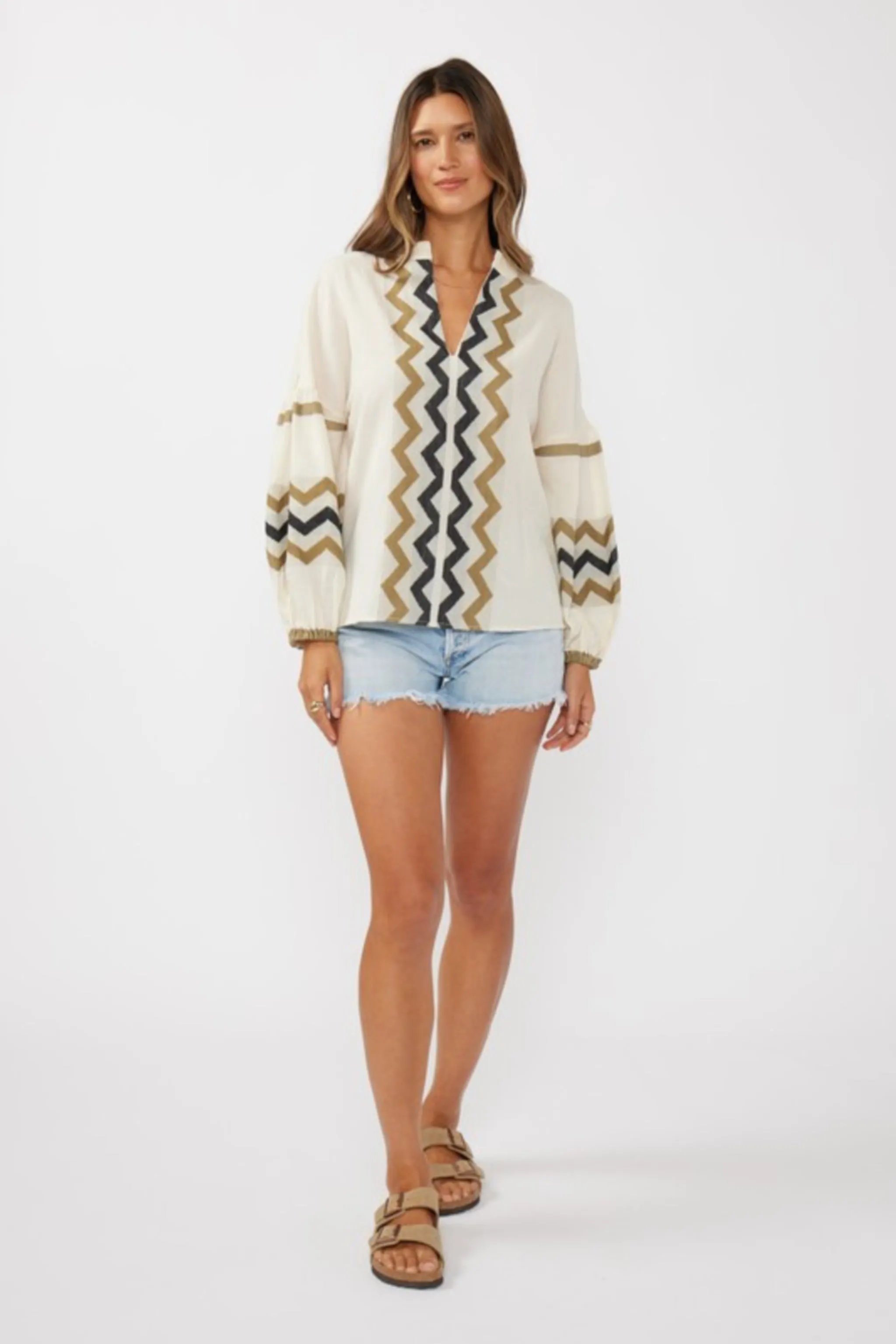 Waitlist 2/26 ♥ Dorothy Long Sleeve Jacquard Top Natural