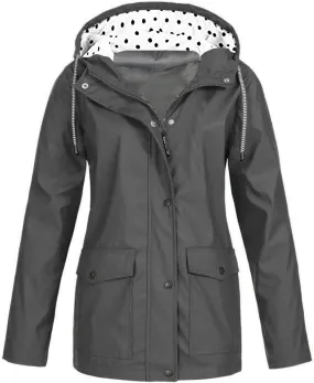 Waterproof Windbreaker for Women Waterproof Breathable Hooded Rain Jacket Girls Rain Coat Shell for Hiking Travel