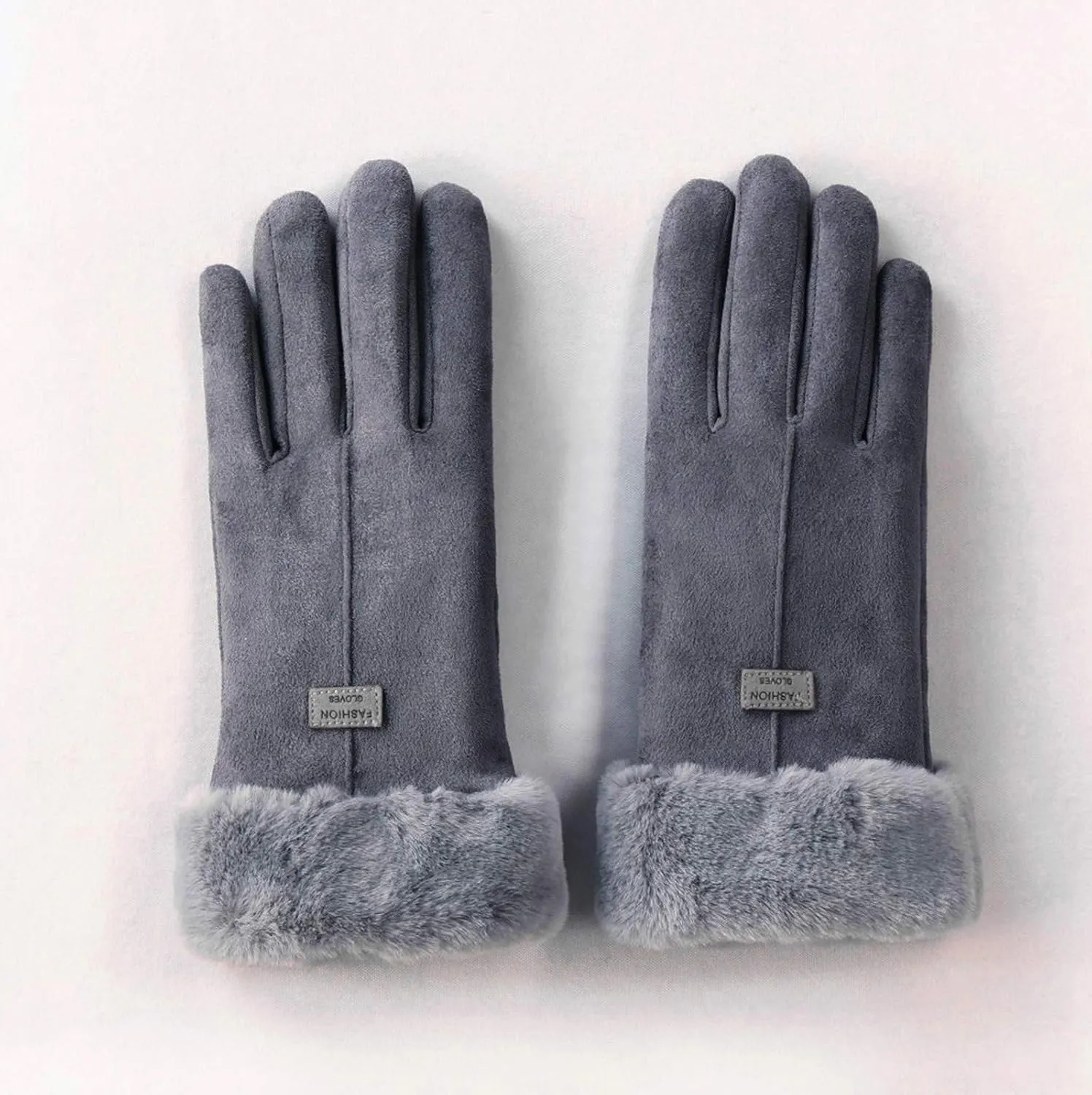 Winter Cotton Gloves for Women, Fleece Lined Warm Gloves, Touchscreen Texting Thick Thermal Snow Driving Gloves