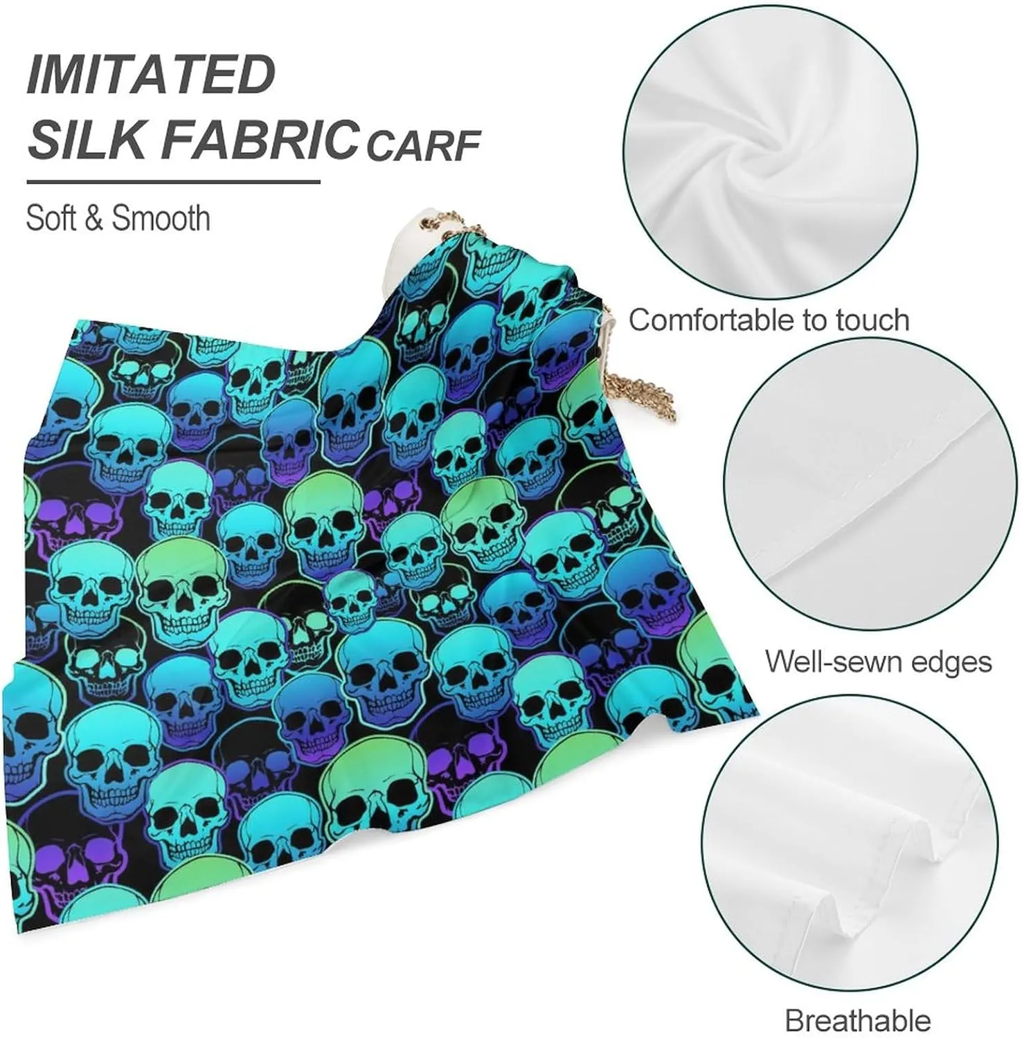 Women Silk Like Hair Scarf Head Sleeping Wrap Satin Headscarf