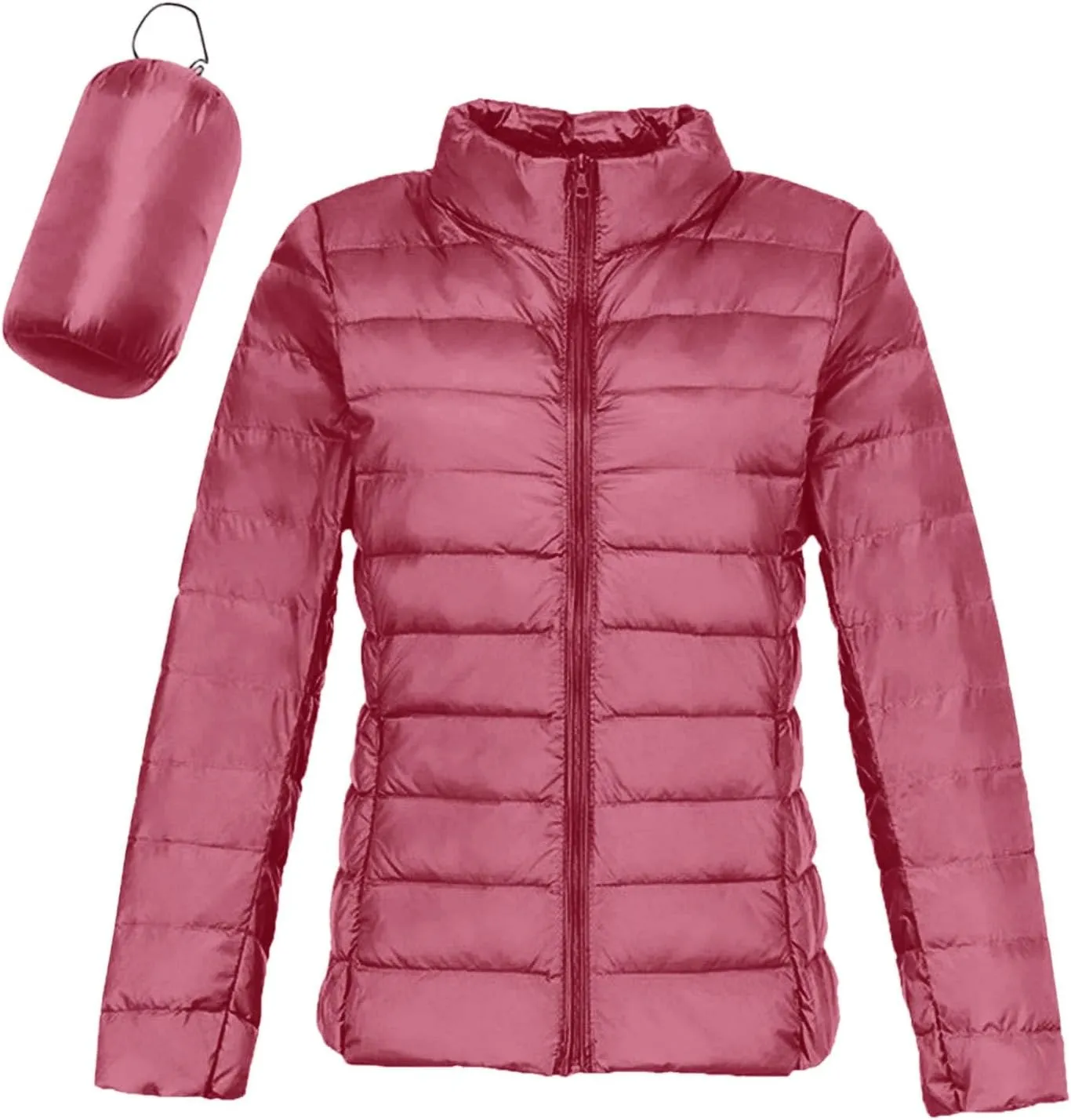 Women's Down Jacket Hooded Winter Light Weight Short Puffer Coats Packable Warm Windproof Ladies Parka