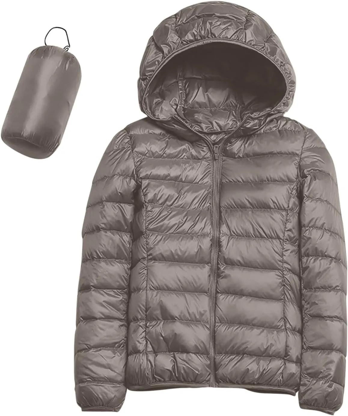 Women's Packable Down Jackets Solid Windproof Quilted Puffer Coat Winter Warm Light Insulated Puffer Jacket for Women