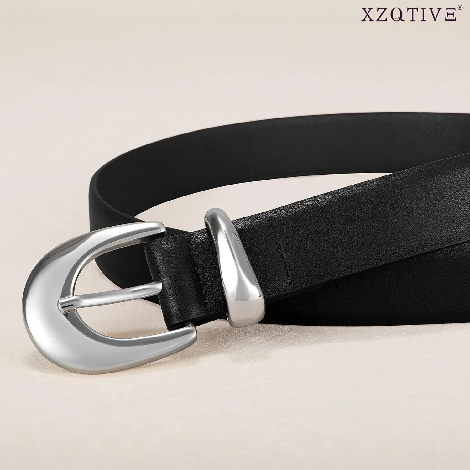 XZQTIVE Women Leather Belt for Jeans Pants Ladies Fashion Skinny belt with Gold Silver Buckle