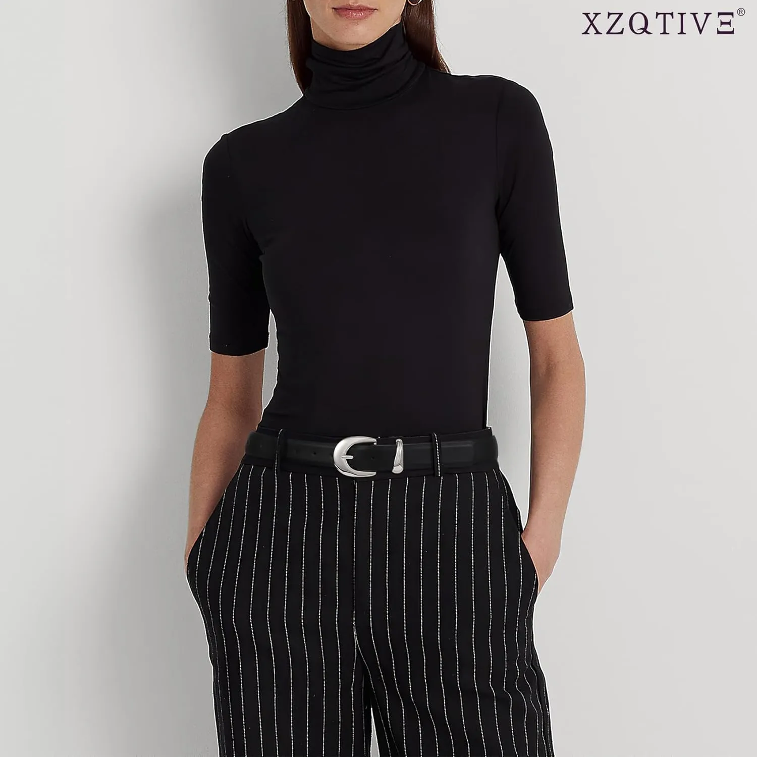 XZQTIVE Women Leather Belt for Jeans Pants Ladies Fashion Skinny belt with Gold Silver Buckle