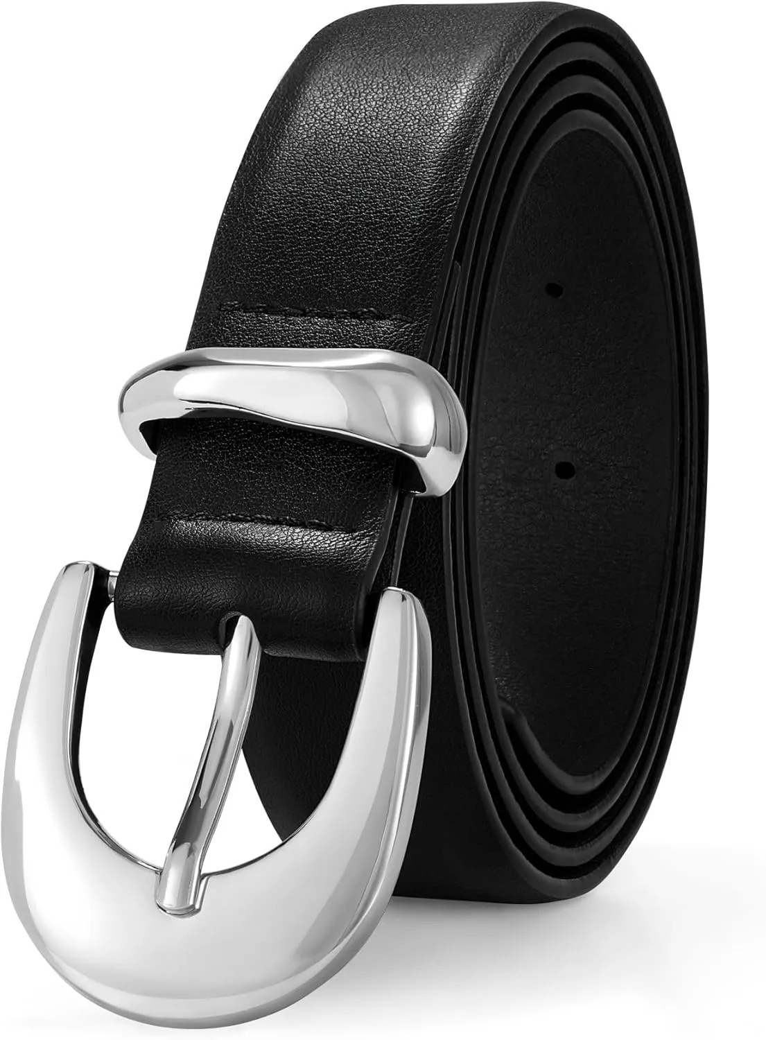 XZQTIVE Women Leather Belt for Jeans Pants Ladies Fashion Skinny belt with Gold Silver Buckle